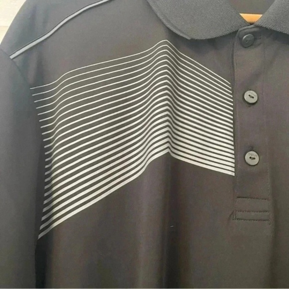 CBUK Cutter & Buck Mens XL Black Graphic Golf Polo Shirt Short Sleeve - Picture 4 of 12